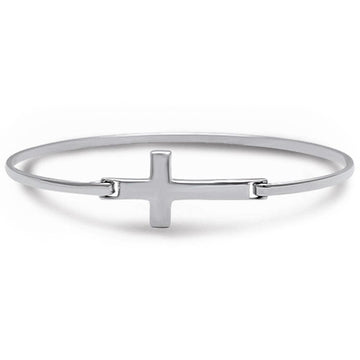 Sonara Fine Fashion Jewelry Bracelet Silver Bangle Sterling Silver Cross or Tree of Life Bracelets Silver, Rose or Yellow Gold Plated